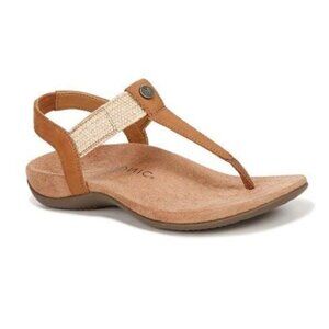 Vionic Women's Brea Heeled Sandal, Camel Nubuck Leather